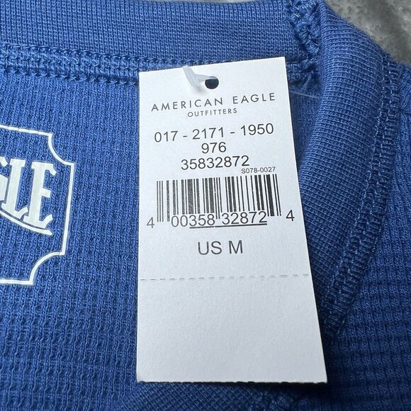 American Eagle Outfitters Sweater Mens Size Medium Blue Color Bock Crew Neck New - Picture 7 of 12